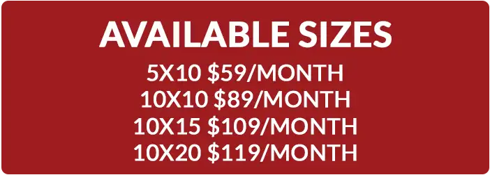 Available Unit Sizes at Guardian Storage in San Angelo, Texas